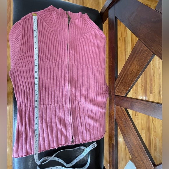 J.Jill silk and cotton zip front cardigan size large layer work date career - Picture 15 of 16